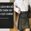 Chân váy da mặc với áo gì cho nàng công sở?