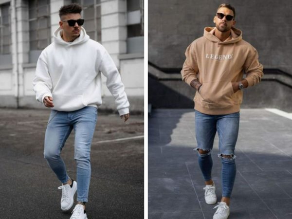 Phối áo hoodie với quần jeans